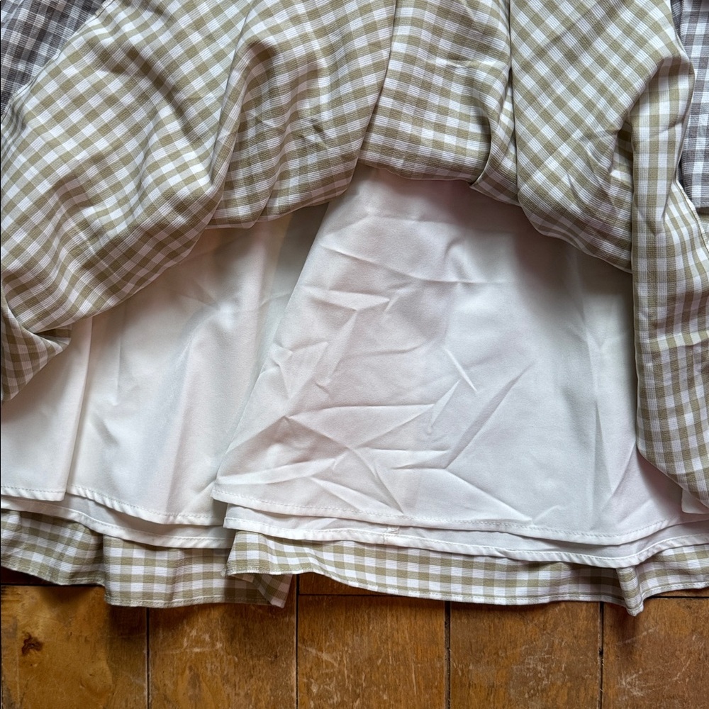 JessaKae Elegant Multicolor Gingham Tiered Dress XS - Picture 4 of 10